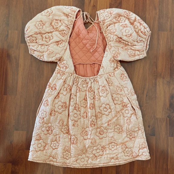 Urban outfitters kimchi blue peach pink Astrid quilted mini dress - Picture 4 of 6